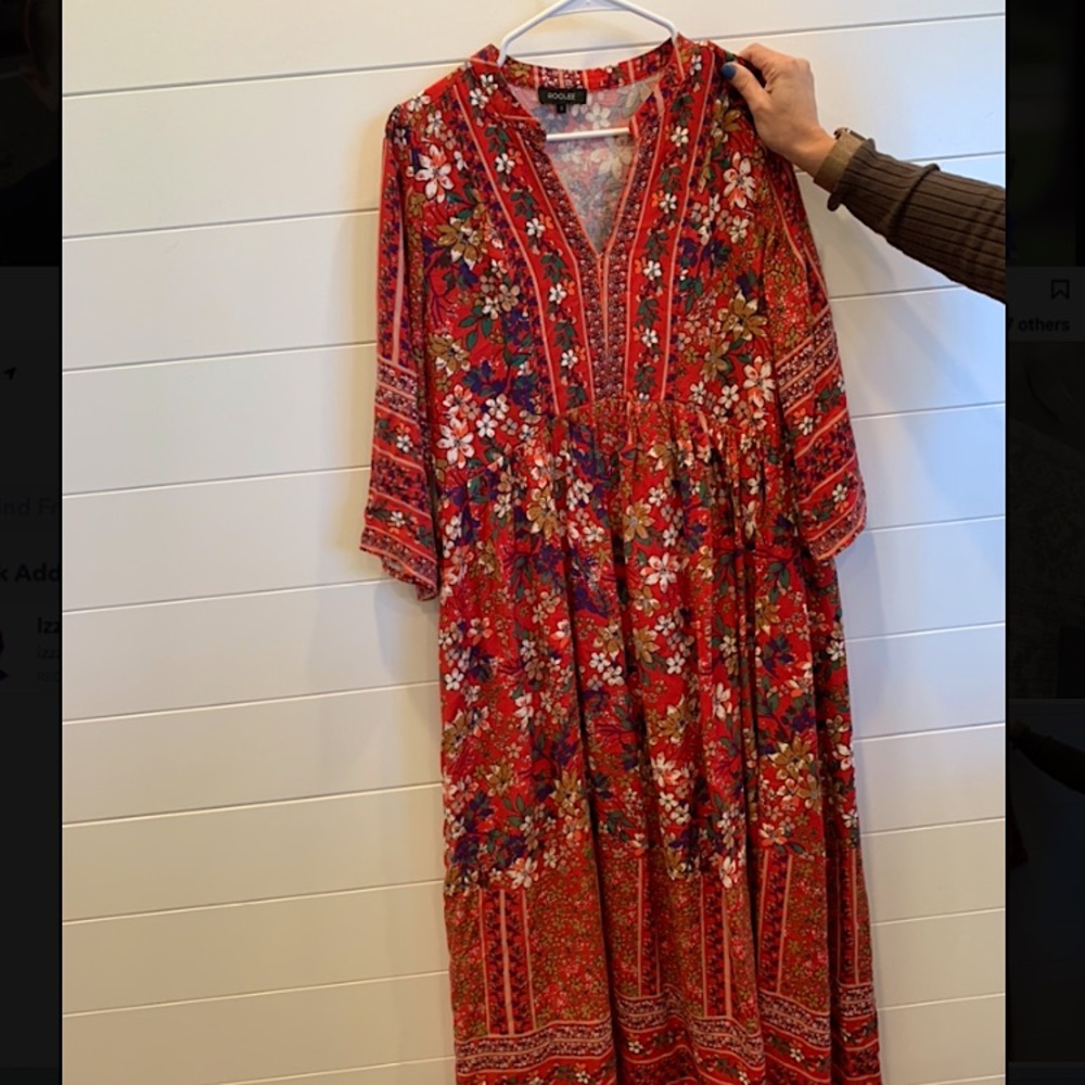 Red flower dress